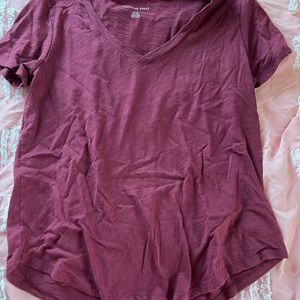 Maroon AE V neck t-shirt